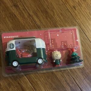 Starbucks Mini Bus Figurine Desk Decor Set